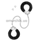 Фіксатори для ніг Fetish Tentation Enjoy Pain Adjustable Metal And Fur Ankle Cuffs, чорні - Фото №1