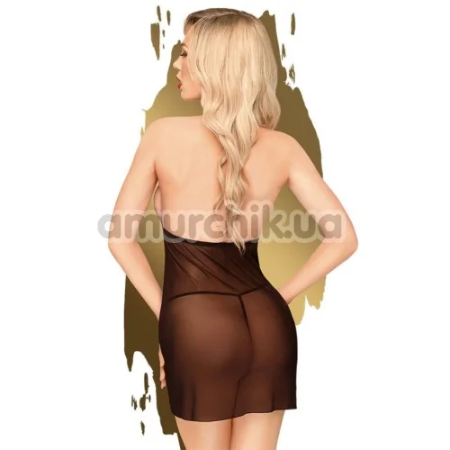 Комплект Penthouse Lingerie Bedtime Story, чорний: пеньюар + трусики-стрінги