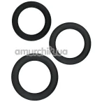 Набор из 3 эрекционных колец Renegade Super Stretchy Diversity Rings, черный - Фото №1