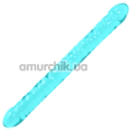 Двуконечный фаллоимитатор Doc Johnson Crystal Jellies Double Dong 18, бирюзовый - Фото №1