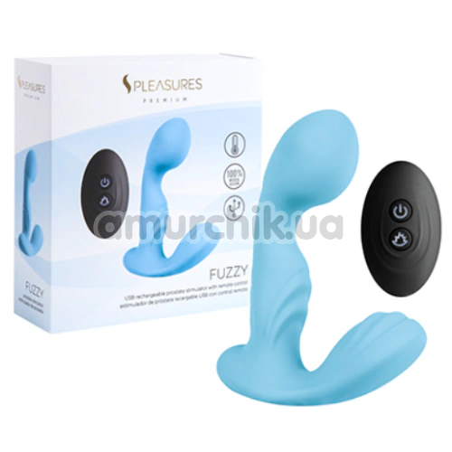 Вибростимулятор простаты S Pleasures Premium Fuzzy, голубой