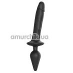 Фаллоимитатор с анальной пробкой Strap-On-Me Switch Plug-In Realistic Dildo XXL, черный - Фото №1