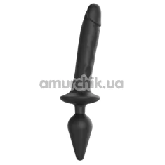 Фалоімітатор з анальною пробкою Strap-On-Me Switch Plug-In Realistic Dildo XXL, чорний - Фото №1