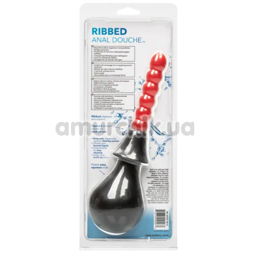 Інтимний душ Ribbed Anal Douche, червоно-чорний
