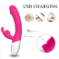 Вибратор с подогревом FoxShow Silicone 7 Function Vibrator Rabbit, розовый - Фото №4
