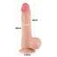 Фаллоимитатор Sliding-Skin Dual Layer Dong 8 с мошонкой, телесный - Фото №6