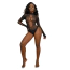 Боді Star Night Leopard Mesh Rhinestone Bodysuit, чорне - Фото №6