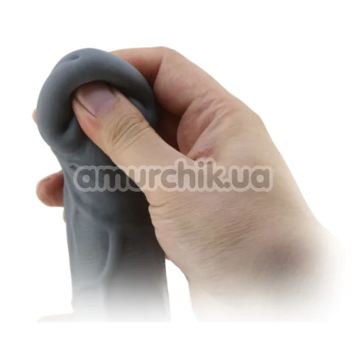 Насадка на пеніс Pretty Love Realistic Penis Sleeve, сіра