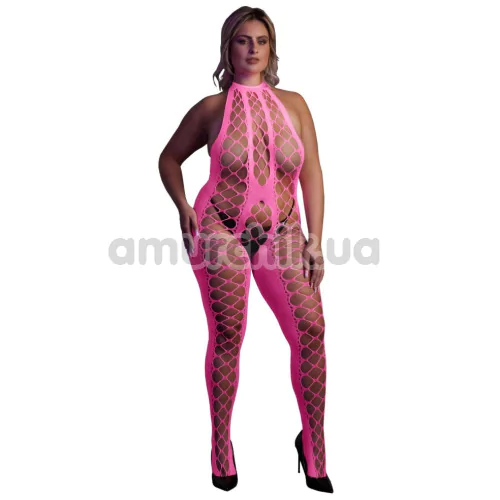 Комбинезон Ouch! Bodystocking With Halterneck Glow In The Dark, розовый