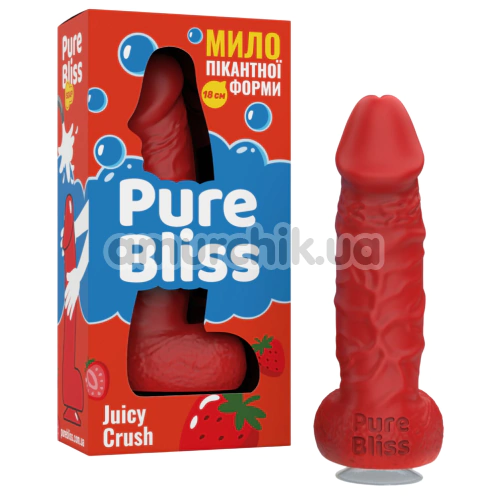 Мило у вигляді пеніса з присоскою Pure Bliss Big Juicy Crush - полуниця, червоне