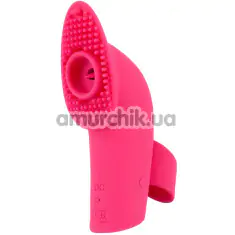 Вібратор на палець Sweet Smile Licking and Pulsating Finger Stimulator, рожевий - Фото №1
