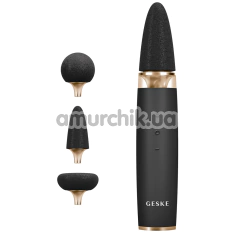 Шлифовальная пилка для стоп с насадками Geske Electric Pumice Foot Smoothing Multi-Pen 8 in 1, черно-золотая - Фото №1