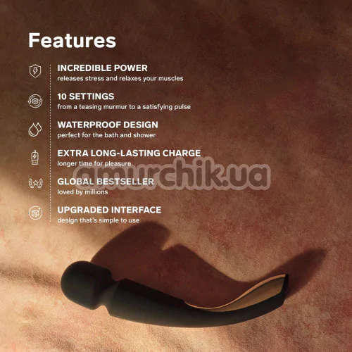 Универсальный массажер Lelo Smart Wand 2 Medium Deep Rose (Лело Смарт Ванд 2), средний розовый