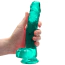Фалоімітатор Realrock Crystal Clear Dildo Realistic 8, зелений - Фото №5