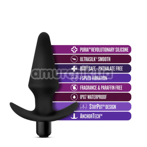 Анальна пробка з вібрацією Anal Adventures Platinum Vibrating Plug, чорна