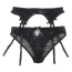 Комплект Star Night Sheer & Lace Bow Garter Belt, черный: пояс для чулок + трусики - Фото №7