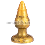 Анальна пробка SilexD Fantasy Liquid Silicone Plug Goldy M, золота - Фото №1