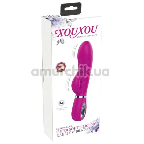 Вибратор XouXou Super Soft Silicone Rabbit Vibrator, розовый