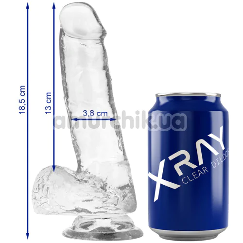 Фаллоимитатор XRAY 18.5 см, прозрачный