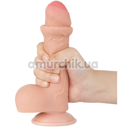Фаллоимитатор Sliding-Skin Dual Layer Dong 7 с закрытой головкой, телесный