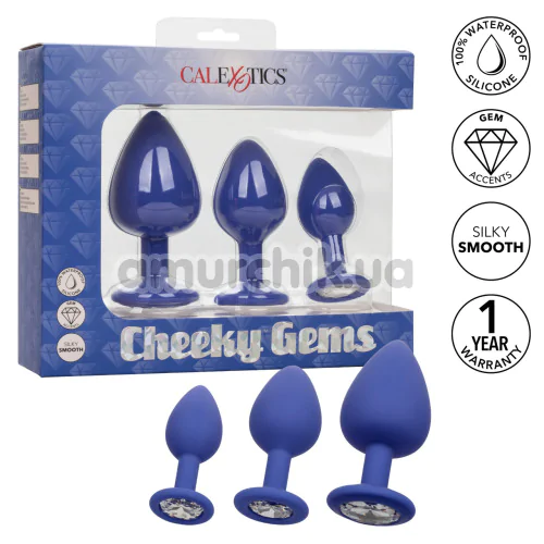 Набір анальних пробок Cheeky Gems, фіолетовий