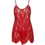 Комплект Leg Avenue Rose Lace Flair Chemise, красный: пеньюар + трусики-стринги - Фото №6