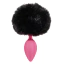 Анальна пробка з рожевим кристалом і чорним хвостиком Alume Silicone Plug With Tail S, рожева - Фото №7