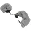 Наручники с серым мехом DS Fetish Plush Handcuffs, серебряные - Фото №1