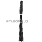 Флоггер с фаллоимитатором Fetish Tentation Martinet with Dildo Handle, черный - Фото №1