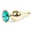 Анальная пробка с зеленым кристаллом Boss Series Exclusivity Jewellery Gold Plug, золотая - Фото №1