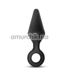 Анальная пробка Anal Adventures Platinum Loop Plug Medium, черная - Фото №1