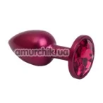 Анальна пробка з червоним кристалом SWAROVSKI Zcz, червона матова - Фото №1