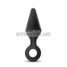 Анальна пробка Anal Adventures Platinum Loop Plug Medium, чорна - Фото №1