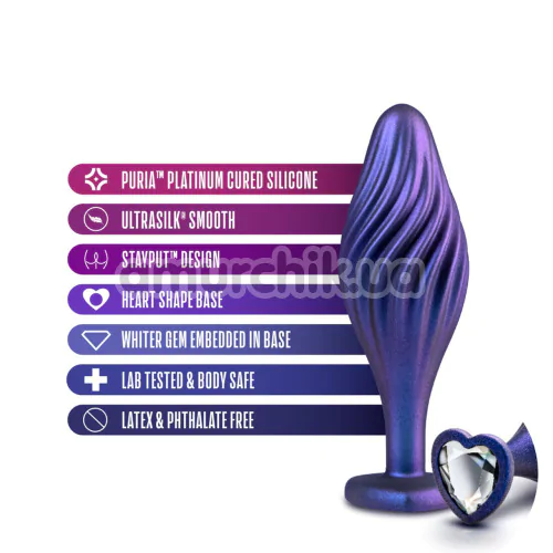 Анальная пробка Anal Adventures Matrix Swirling Bling Plug, фиолетовая