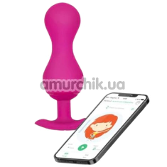 Вагінальні кульки з вібрацією Gballs 3 App, рожеві - Фото №1