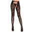 Колготки Leg Avenue Rose Lace Crotchless Tights With Open One, черные - Фото №1