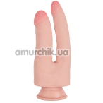 Подвійний фалоімітатор Knight Cock Double Penetrator 9, тілесний - Фото №1