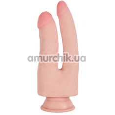 Подвійний фалоімітатор Knight Cock Double Penetrator 9, тілесний - Фото №1