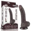 Фаллоимитатор Sliding-Skin Dual Layer Dong 7.5 с изогнутым стволом, коричневый - Фото №6