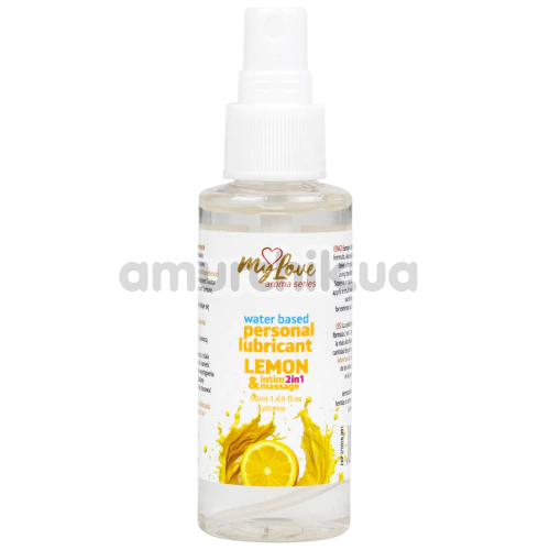 Масажний лубрикант MyLove Aroma Series Personal Lubricant 2in1 Lemon - лимон, 50 мл - Фото №1