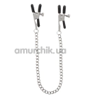 Зажимы для сосков Taboom Adjustable Clamps with Chain, серебряные - Фото №1