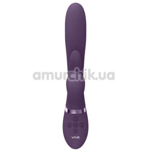 Вібратор з поштовхами, пульсацією і рухомою платформою Vive Kura, фіолетовий