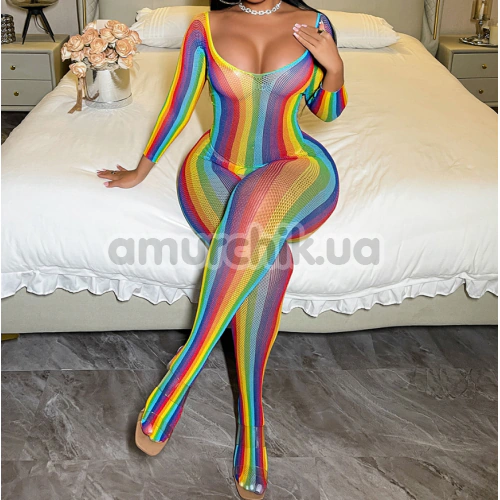 Комбинезон Star Night Sexy Rainbow Fishnet Bodystocking, разноцветный