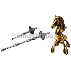 Набір з 2 уретральних вставок Upko The Chess Collection Knight Urethral Sound 2-piece Plugs Set, золотий - Фото №1