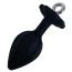 Анальна пробка Silicone Anal Plug With Ring Pull M, чорна - Фото №5