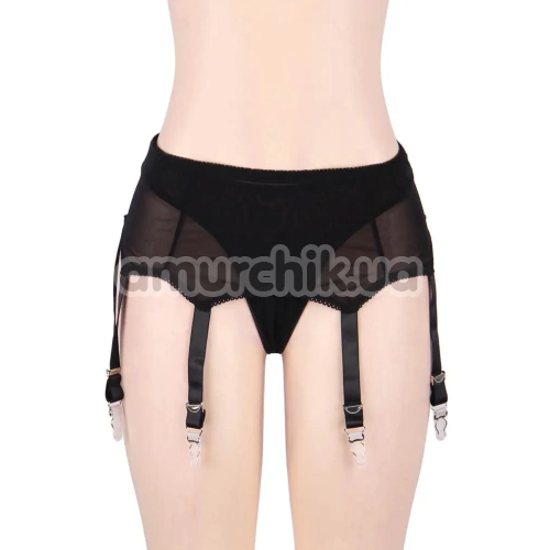Комплект Star Night Garter Panty, черный: пояс для чулок + трусики-стринги