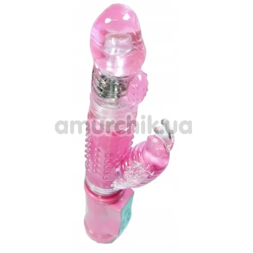 Вібратор із ротацією Boss Series Rabbit Massager O Vai E Vem, рожевий