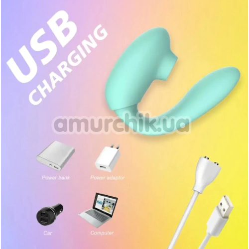 Вибратор с пульсацией Odeco Every Night Toys Licking Vibrator 2212, бирюзовый