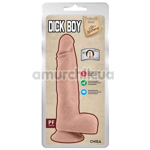 Фаллоимитатор T-Skin Real Dick Boy, телесный