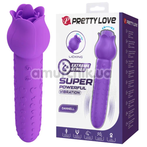 Вибратор с подвижным язычком Pretty Love Dannel, фиолетовый